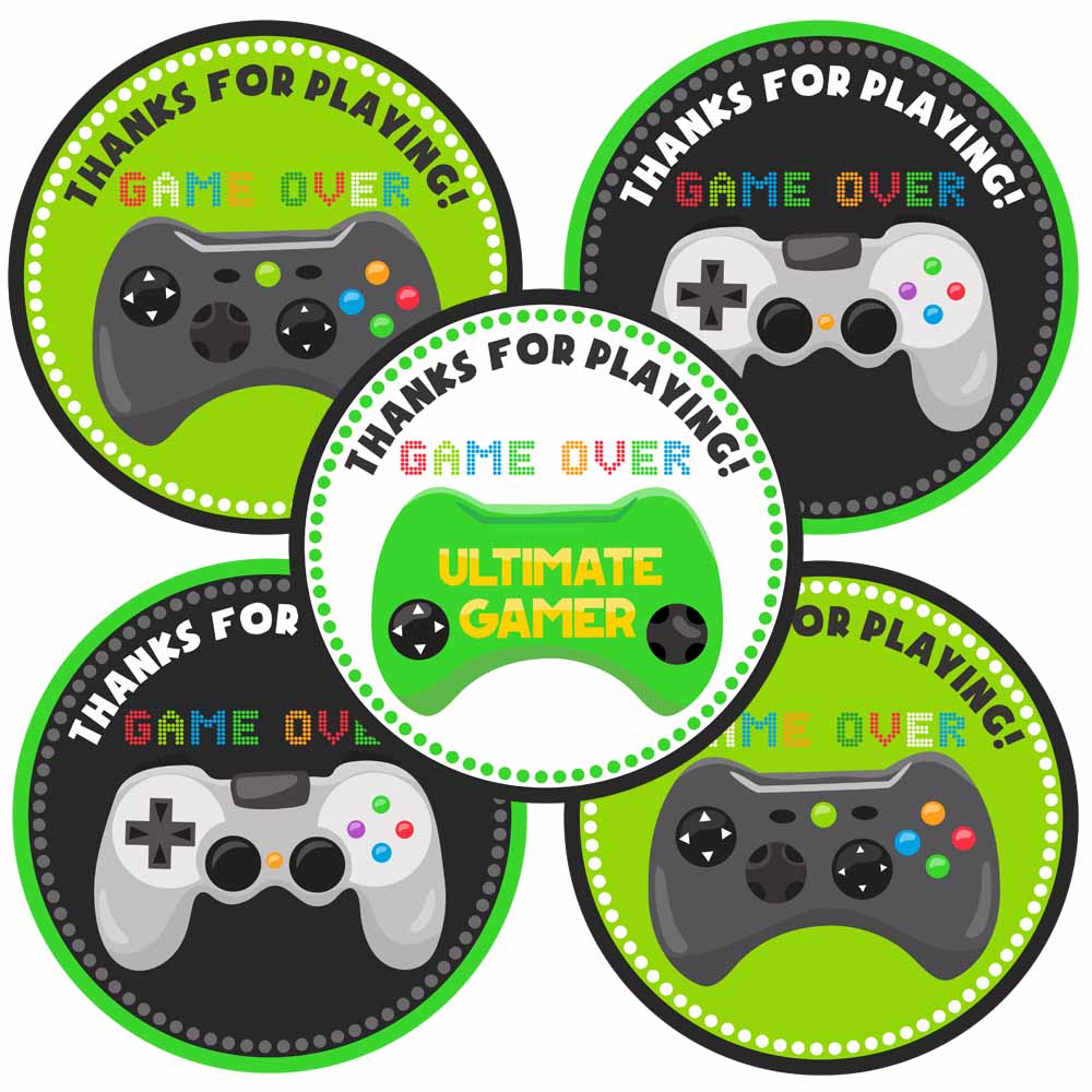 Video Games Thank You Sticker Labels - Set of 30